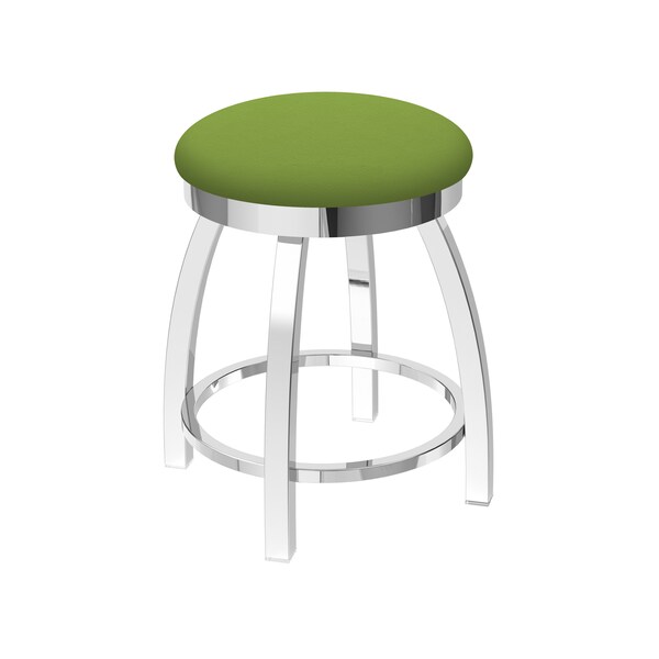 18" Swivel Vanity Stool, Chrome Finish, Canter Kiwi Green Seat